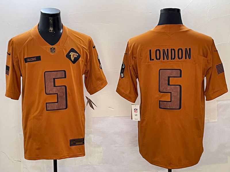 Men Atlanta Falcons #5 London Orange 2024 Nike Limited NFL Jersey style 0108->green bay packers->NFL Jersey